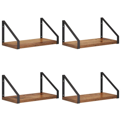 vidaXL Wall Shelves 4 pcs Old Wood 30 x 16 x 15.5 cm