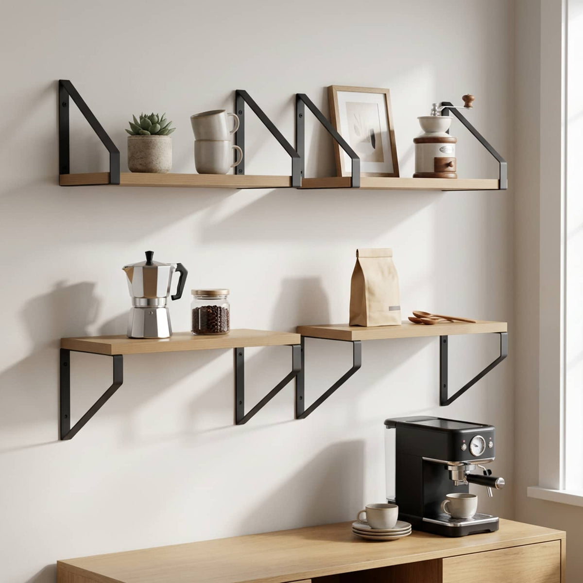 vidaXL Wall Shelves 4 pcs Artisan Oak 30 x 16 x 15.5 cm