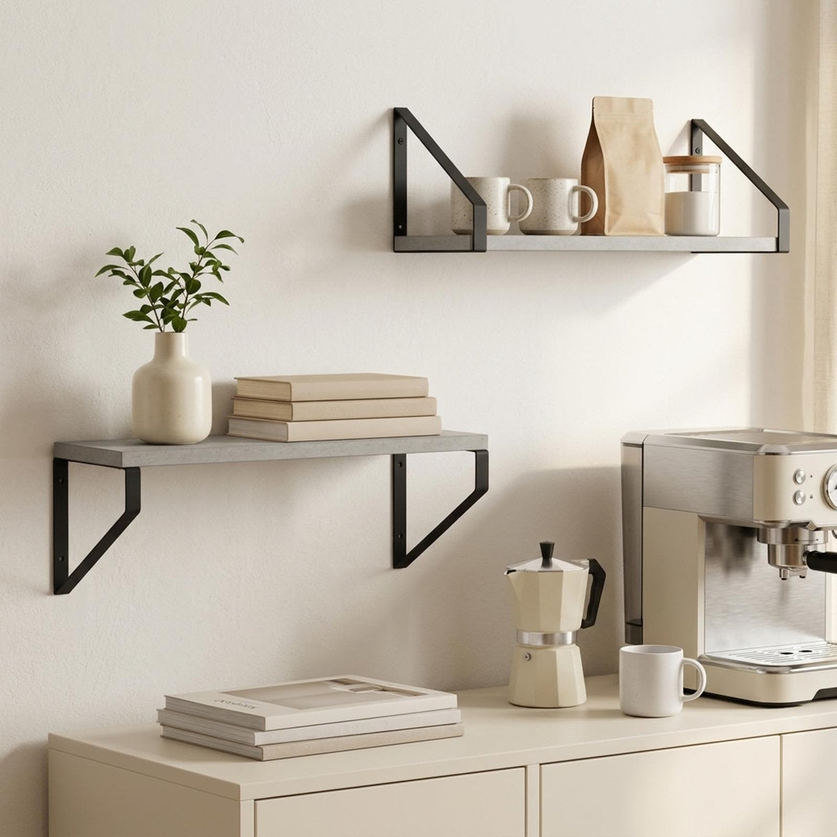 vidaXL Wall Shelves 2 pcs Concrete Grey 40 x 16 x 15.5 cm