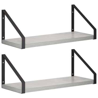 vidaXL Wall Shelves 2 pcs Concrete Grey 40 x 16 x 15.5 cm