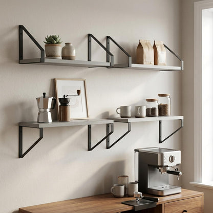 vidaXL Wall Shelves 4 pcs Concrete Grey 40 x 16 x 15.5 cm