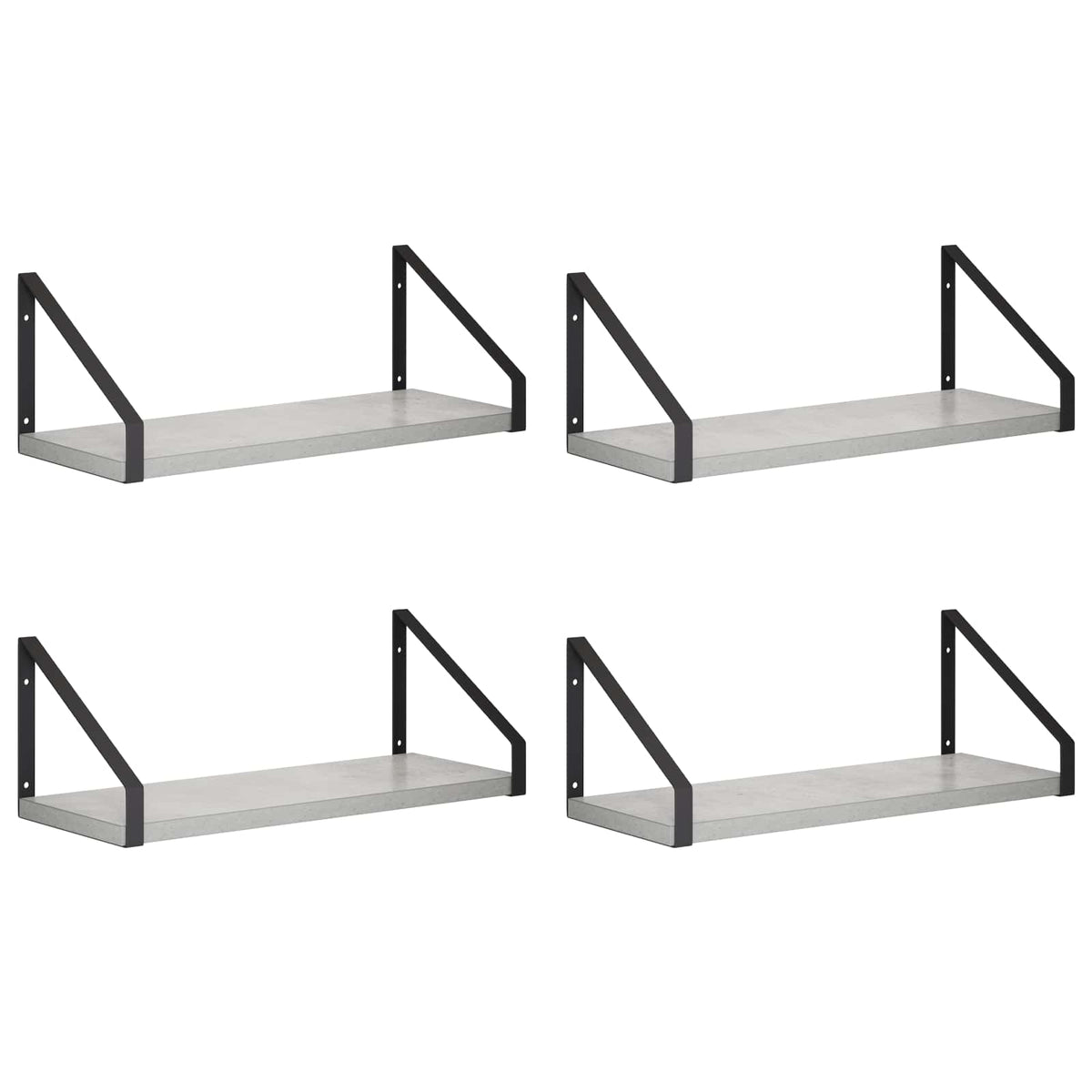 vidaXL Wall Shelves 4 pcs Concrete Grey 40 x 16 x 15.5 cm