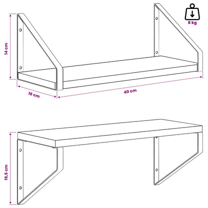 vidaXL Wall Shelves 4 pcs Concrete Grey 40 x 16 x 15.5 cm