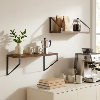 vidaXL Wall Shelves 2 pcs Smoked Oak 40 x 16 x 15.5 cm