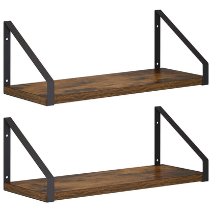 vidaXL Wall Shelves 2 pcs Smoked Oak 40 x 16 x 15.5 cm