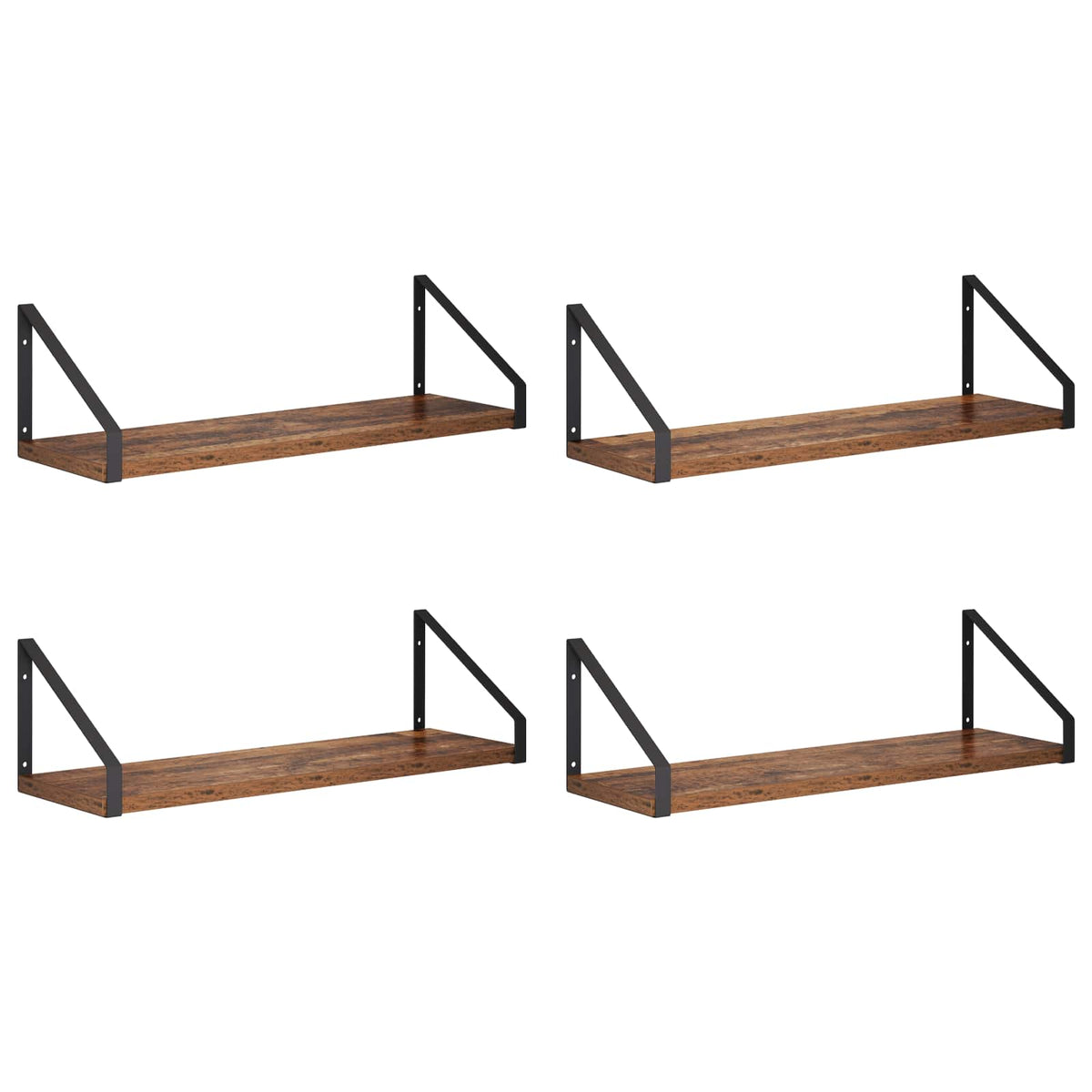 vidaXL Wall Shelves 4 pcs Old Wood 50 x 16 x 15.5 cm