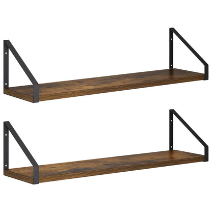 vidaXL Wall Shelves 2 pcs Smoked Oak 60 x 16 x 15.5 cm