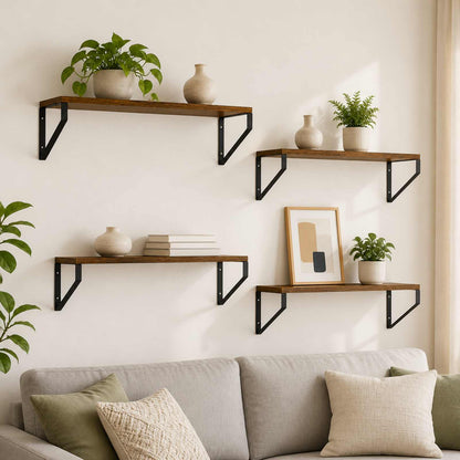 vidaXL Wall Shelves 4 pcs Smoked Oak 60 x 16 x 15.5 cm