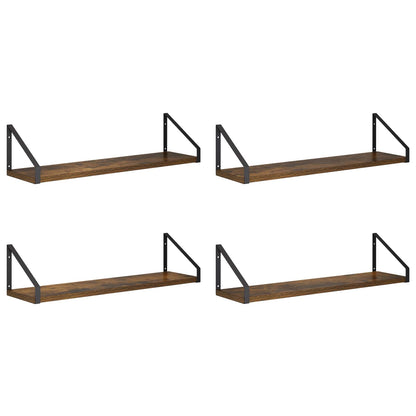 vidaXL Wall Shelves 4 pcs Smoked Oak 60 x 16 x 15.5 cm
