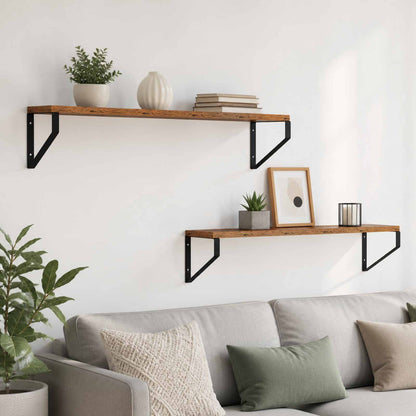 vidaXL Wall Shelves 2 pcs Old Wood 60 x 16 x 15.5 cm