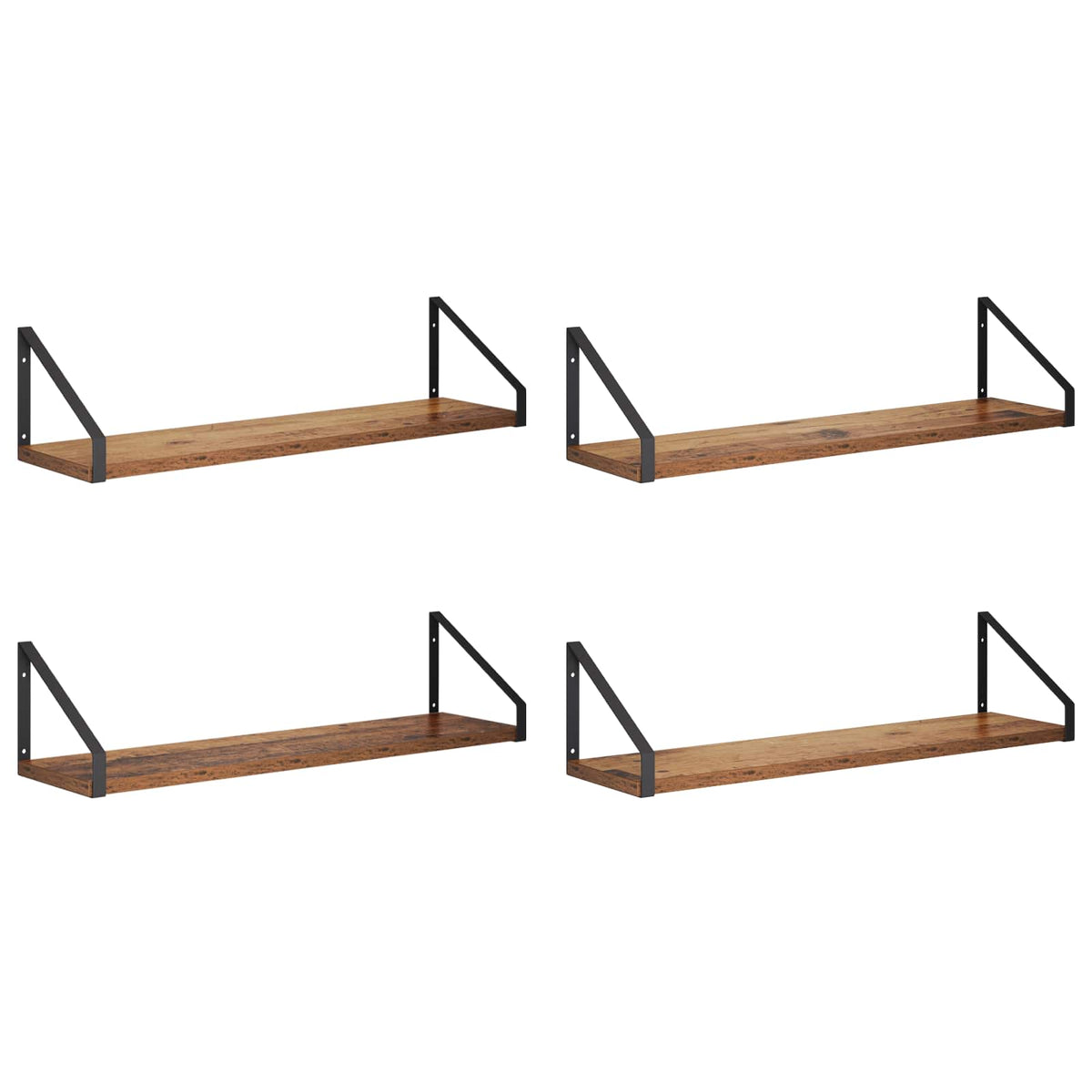 vidaXL Wall Shelves 4 pcs Old Wood 60 x 16 x 15.5 cm