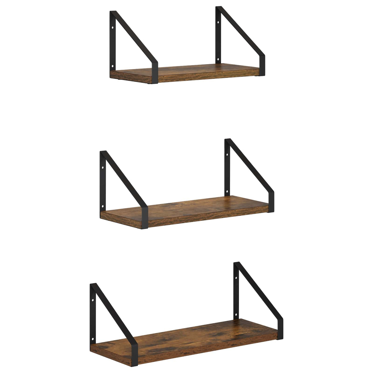 vidaXL Wall Shelves 3 pcs Smoked Oak 40 x 16 x 15.5 cm