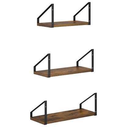 vidaXL Wall Shelves 3 pcs Smoked Oak 40 x 16 x 15.5 cm