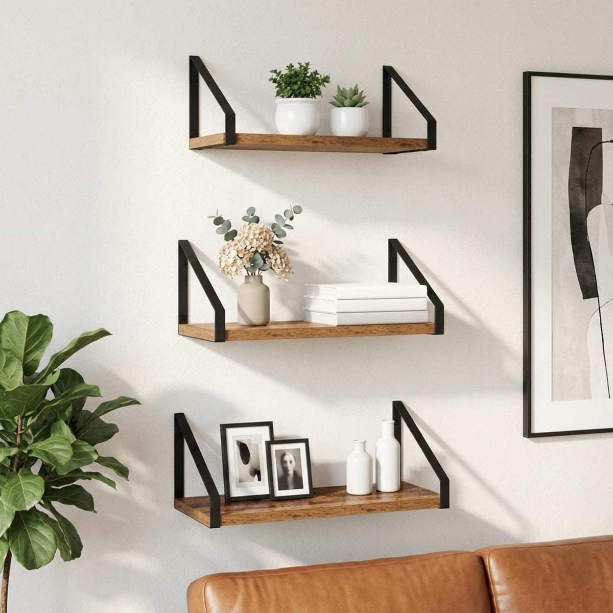 vidaXL Wall Shelves 3 pcs Old Wood 40 x 16 x 15.5 cm