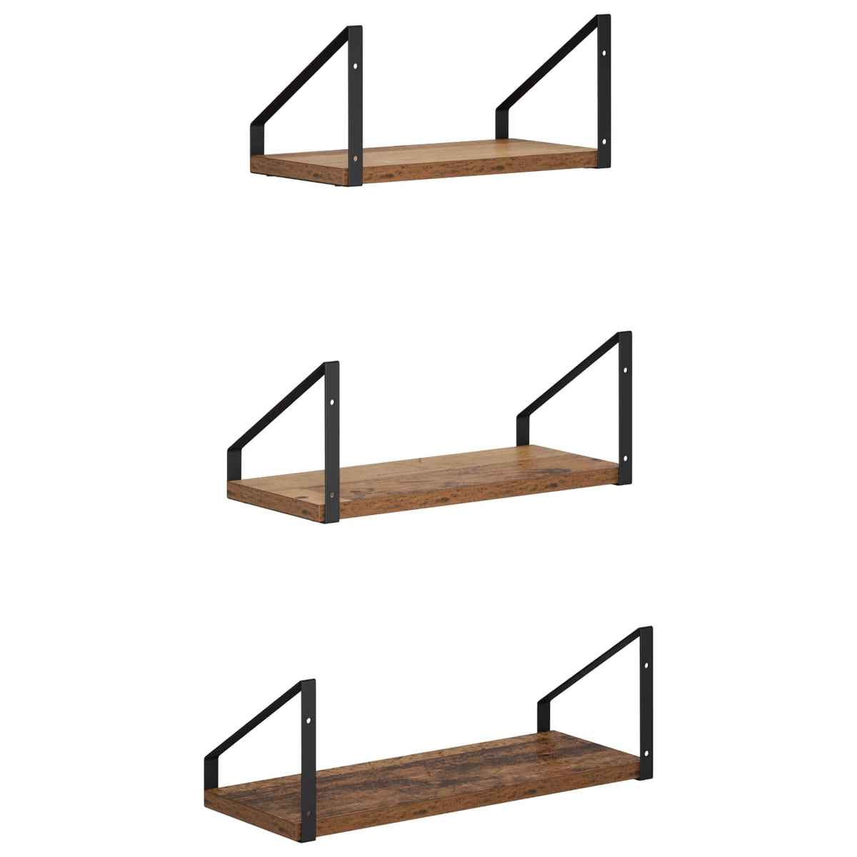vidaXL Wall Shelves 3 pcs Old Wood 40 x 16 x 15.5 cm