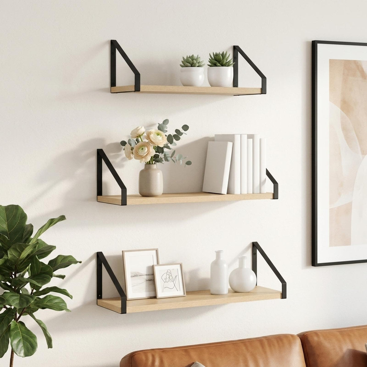 vidaXL Wall Shelves 3 pcs Sonoma Oak 60 x 16 x 15.5 cm