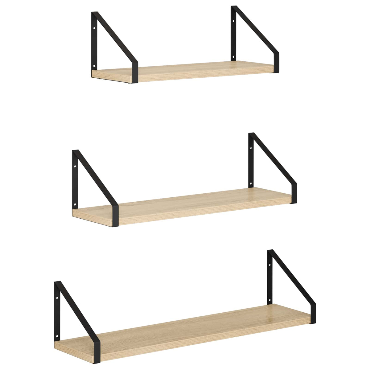 vidaXL Wall Shelves 3 pcs Sonoma Oak 60 x 16 x 15.5 cm