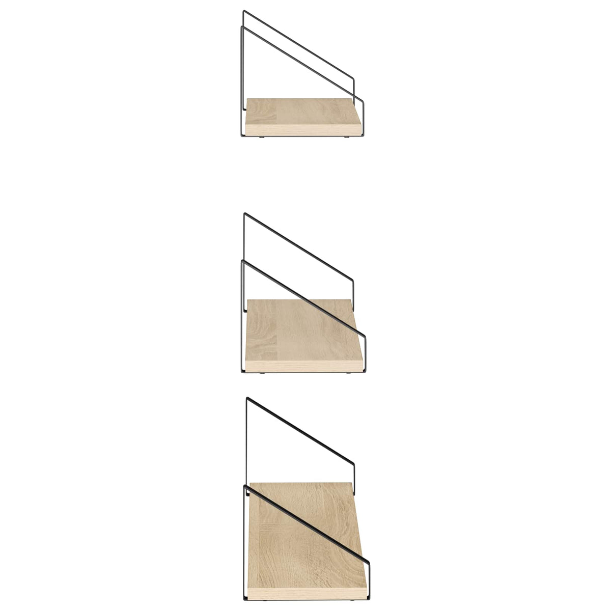 vidaXL Wall Shelves 3 pcs Sonoma Oak 60 x 16 x 15.5 cm