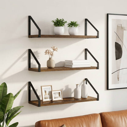 vidaXL Wall Shelves 3 pcs Smoked Oak 60 x 16 x 15.5 cm