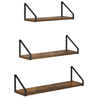 vidaXL Wall Shelves 3 pcs Smoked Oak 60 x 16 x 15.5 cm
