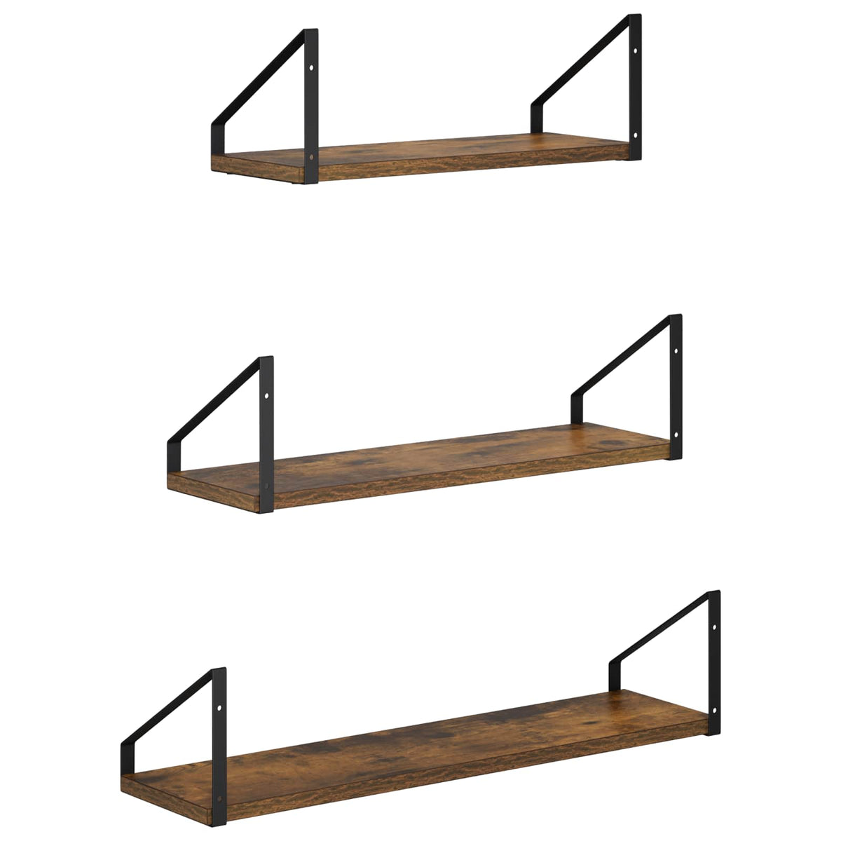 vidaXL Wall Shelves 3 pcs Smoked Oak 60 x 16 x 15.5 cm