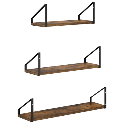 vidaXL Wall Shelves 3 pcs Smoked Oak 60 x 16 x 15.5 cm