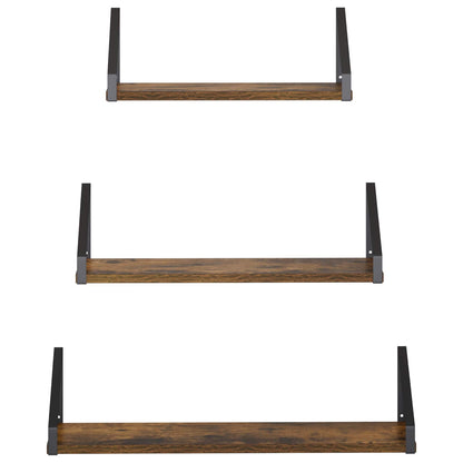 vidaXL Wall Shelves 3 pcs Smoked Oak 60 x 16 x 15.5 cm