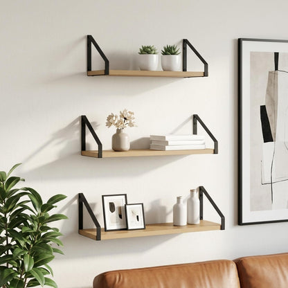 vidaXL Wall Shelves 3 pcs Artisan Oak 60 x 16 x 15.5 cm
