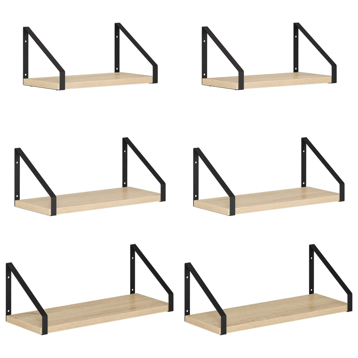 vidaXL Wall Shelves 6 pcs Sonoma Oak 40 x 16 x 15.5 cm