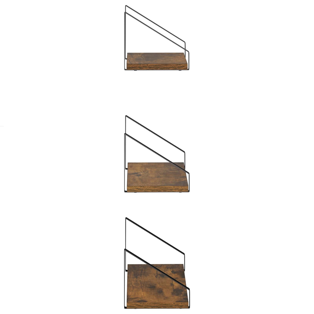 vidaXL Wall Shelves 6 pcs Smoked Oak 40 x 16 x 15.5 cm