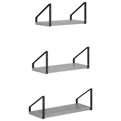 vidaXL Wall Shelves 6 pcs Grey Sonoma 40 x 16 x 15.5 cm