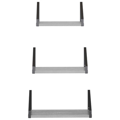 vidaXL Wall Shelves 6 pcs Grey Sonoma 40 x 16 x 15.5 cm