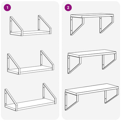 vidaXL Wall Shelves 6 pcs Grey Sonoma 40 x 16 x 15.5 cm