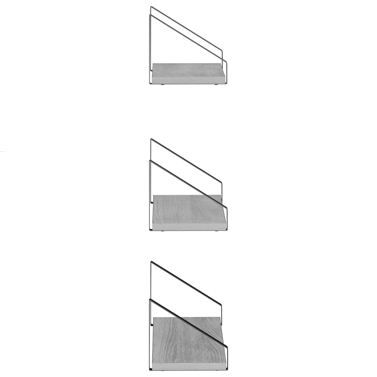 vidaXL Wall Shelves 6 pcs Grey Sonoma 40 x 16 x 15.5 cm