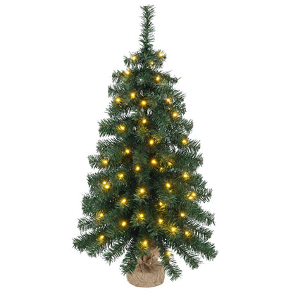 vidaXL Mini Christmas Tree 60 cm 25 LEDs Warm White PVC Green
