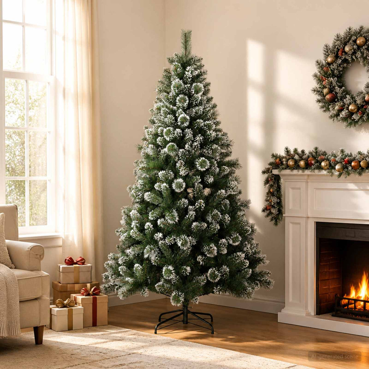 vidaXL Artificial Christmas Tree 120 cm PVC and Metal Green