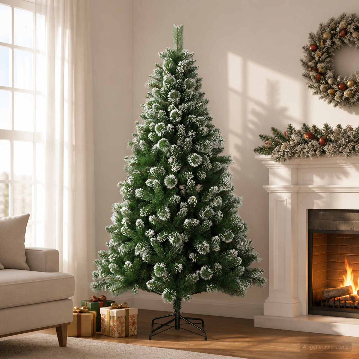 vidaXL Artificial Christmas Tree 150 cm PVC and Metal Green