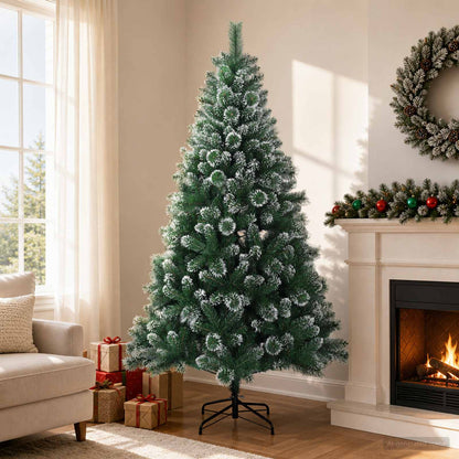 vidaXL Artificial Christmas Tree 180 cm PVC and Metal Green
