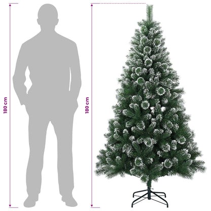 vidaXL Artificial Christmas Tree 180 cm PVC and Metal Green