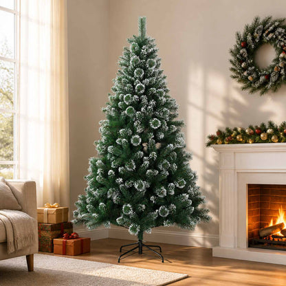 vidaXL Artificial Christmas Tree 210 cm PVC and Metal Green