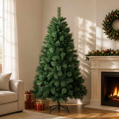 vidaXL Artificial Christmas Tree 240 cm PVC and Metal Green