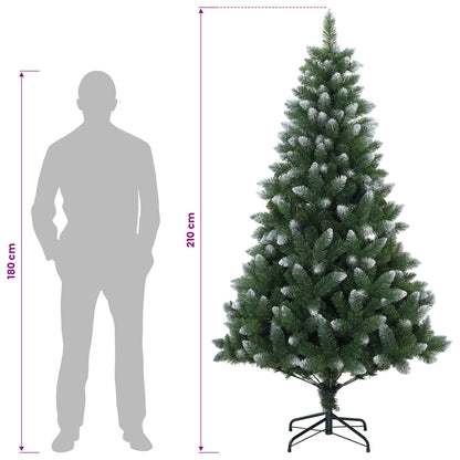 vidaXL Artificial Christmas Tree 210 cm PVC and Metal Green