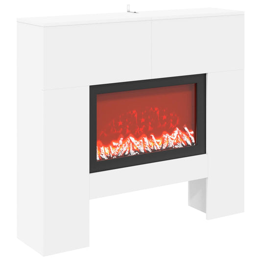 vidaXL Electric Fireplace White 100 x 24.5 x 90 cm Engineered wood