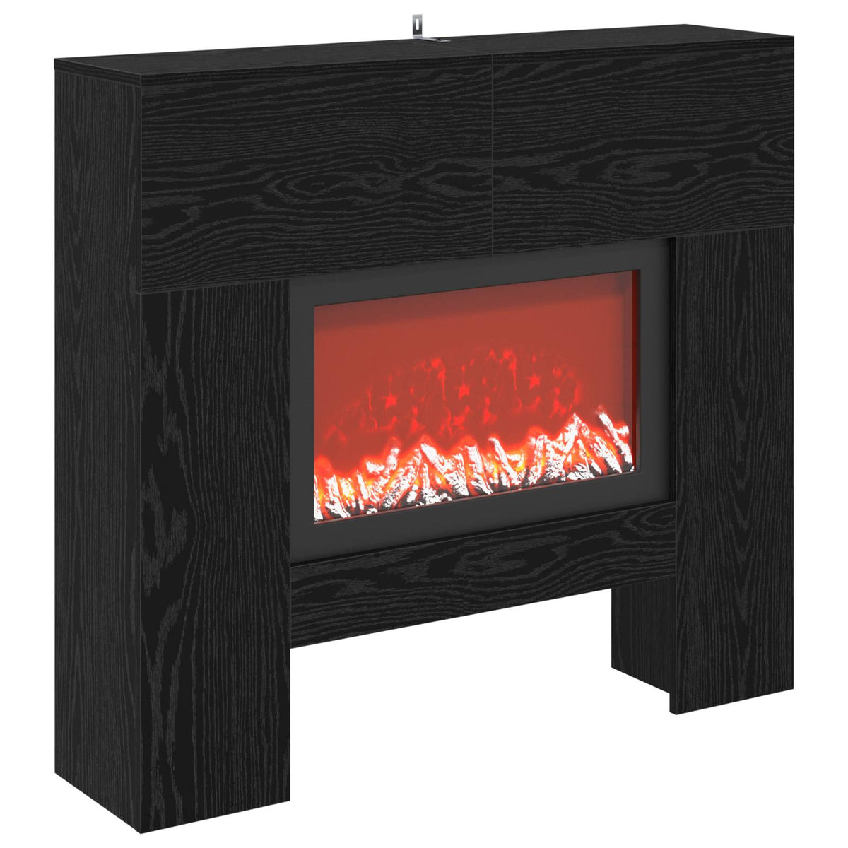 vidaXL Electric Fireplace Black Oak 100 x 24.5 x 90 cm Engineered wood