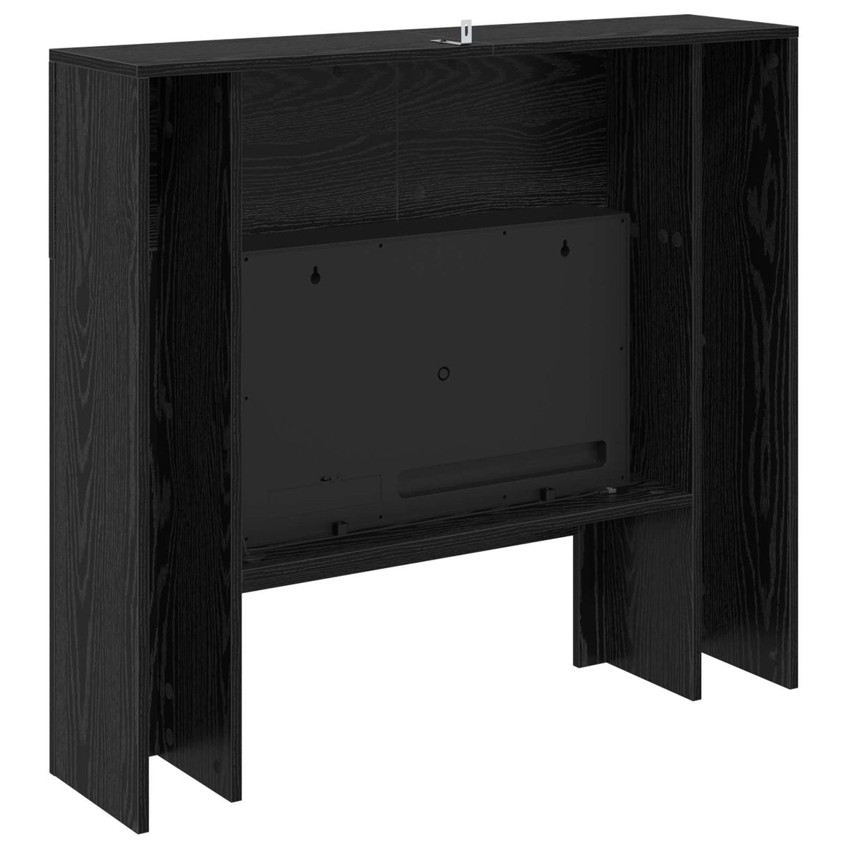 vidaXL Electric Fireplace Black Oak 100 x 24.5 x 90 cm Engineered wood
