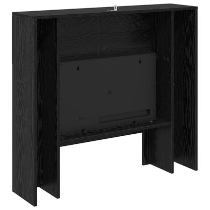 vidaXL Electric Fireplace Black Oak 100 x 24.5 x 90 cm Engineered wood