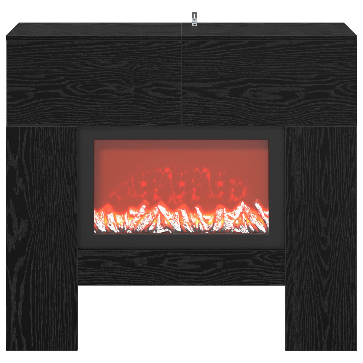 vidaXL Electric Fireplace Black Oak 100 x 24.5 x 90 cm Engineered wood