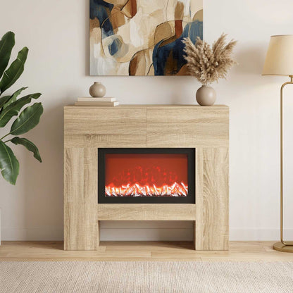vidaXL Electric Fireplace Sonoma 100 x 24.5 x 90 cm Engineered wood