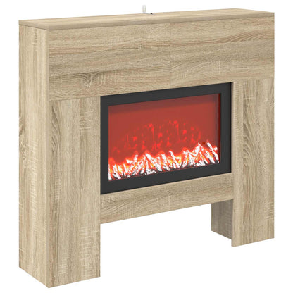 vidaXL Electric Fireplace Sonoma 100 x 24.5 x 90 cm Engineered wood