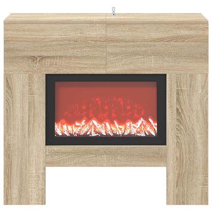 vidaXL Electric Fireplace Sonoma 100 x 24.5 x 90 cm Engineered wood